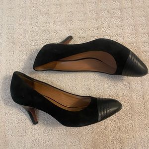 Brooks Brothers black suede and leather heels